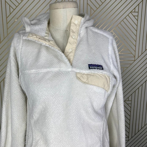 Patagonia Re-Tool Snap-T Fleece Pullover Hoodie Sweatshirt Cream Size US XS - Picture 4 of 12